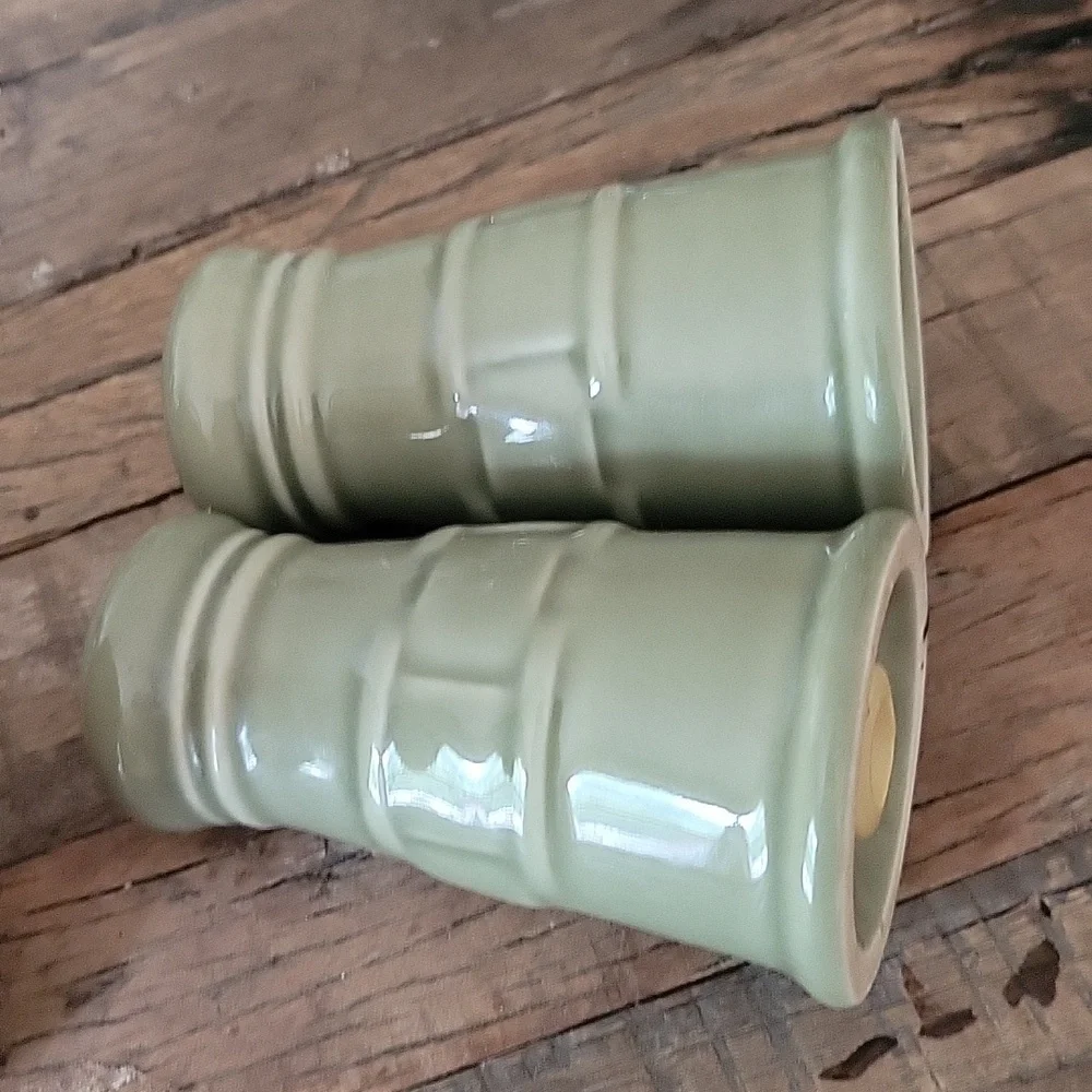 Longaberger Vintage Salt and Pepper Shakers in Handwoven lined Basket